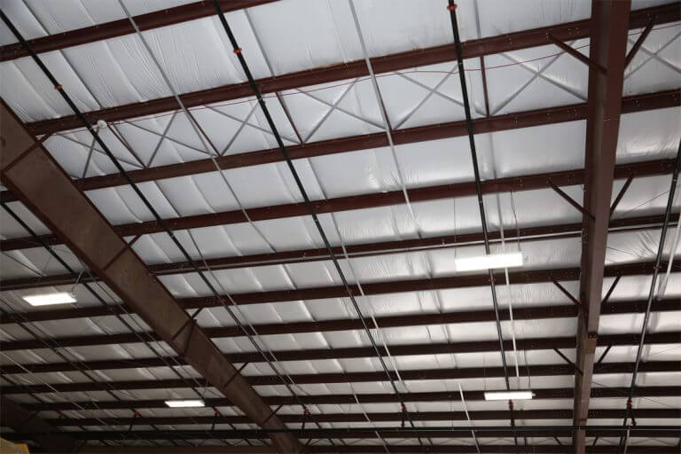 Metal Building And Warehouse Ceiling Insulation IDI Distributors   Metal Building Insulation 1 768x512 